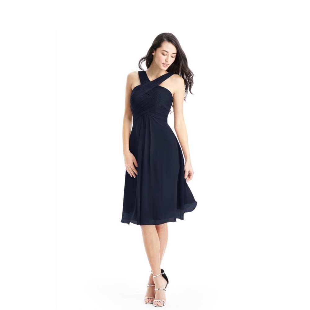 Azazie Chiffon Dress (Navy Blue)